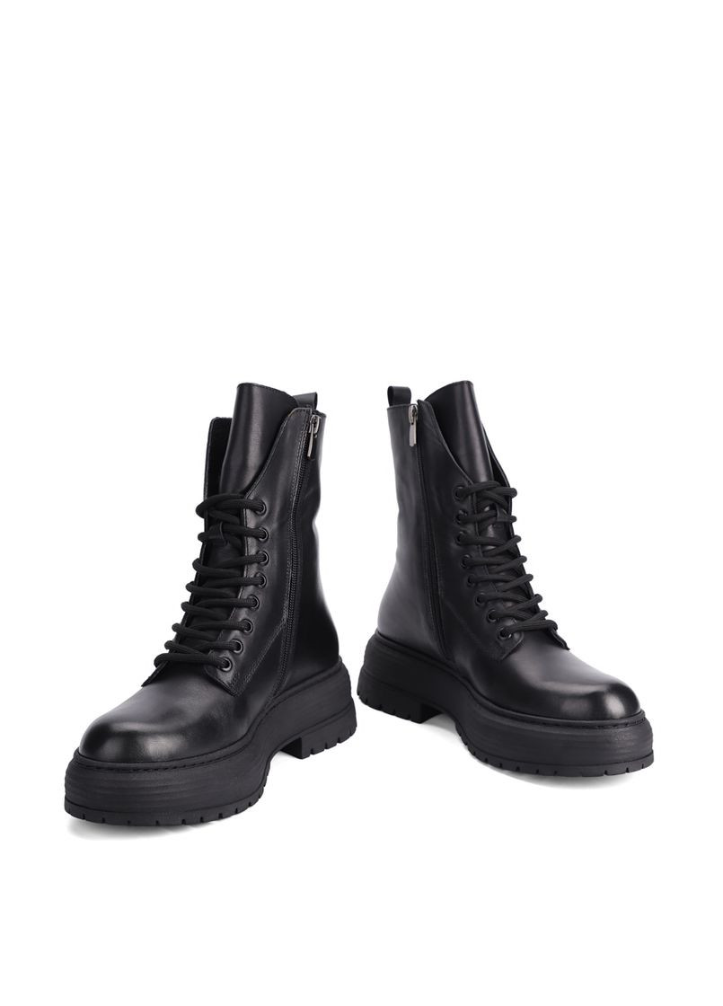 Зимние женские ботинки 0179-12202d черная кожа Attizzare