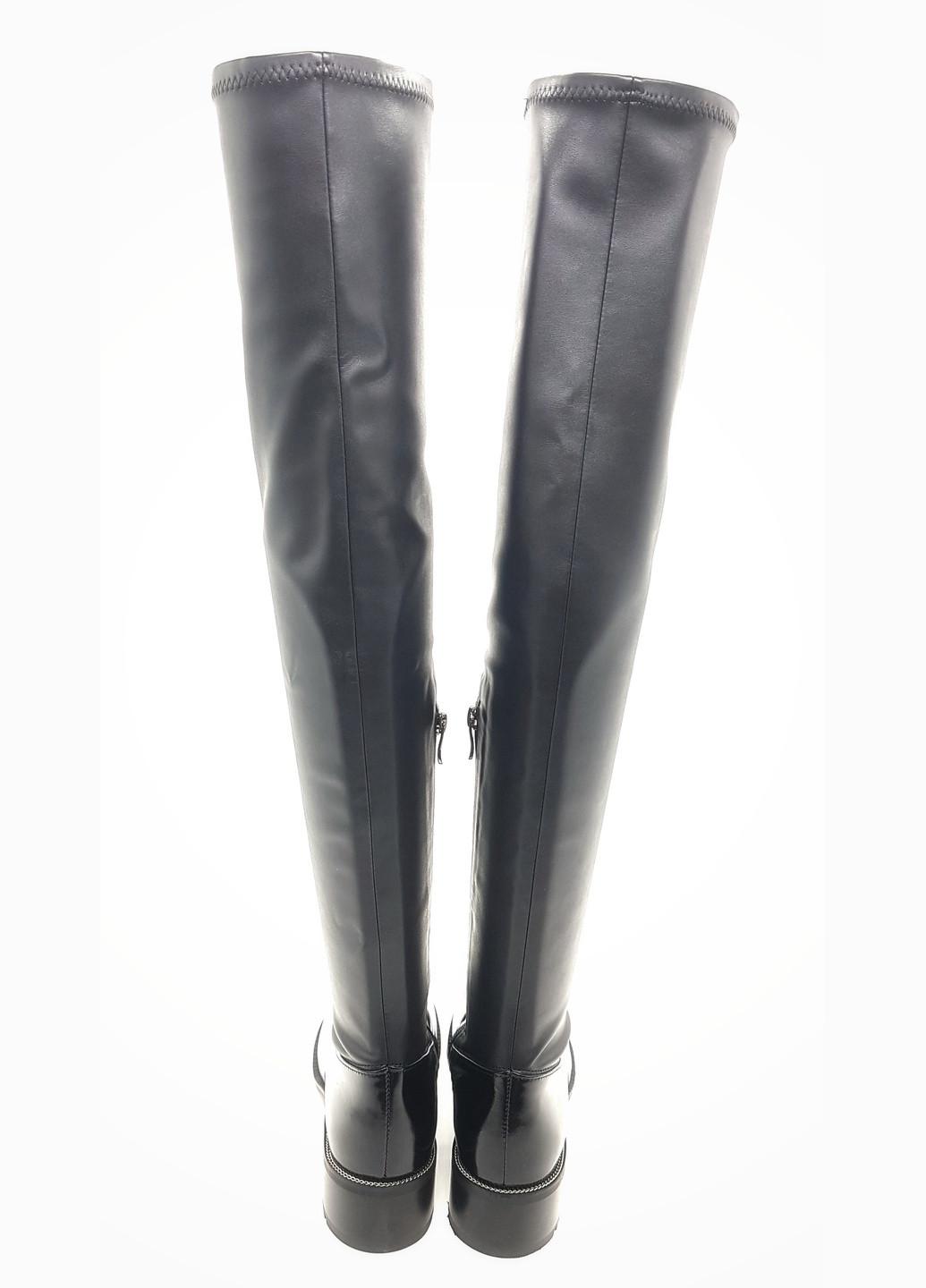 Осенние женские ботфорты черные кожаные kl-11-1(р) Kluchini