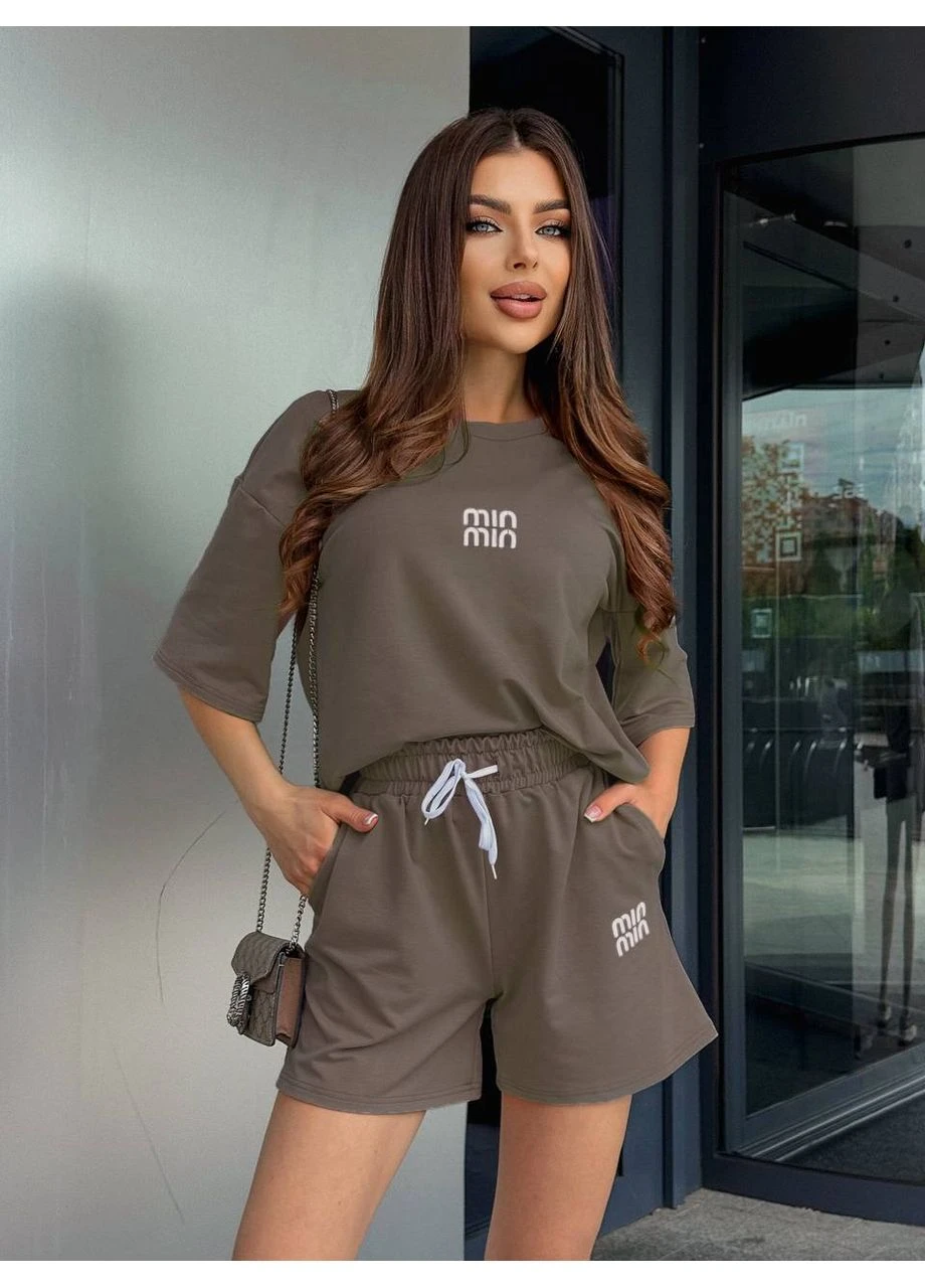 Костюм жіночий шорти+футболка Fashion (393593605)