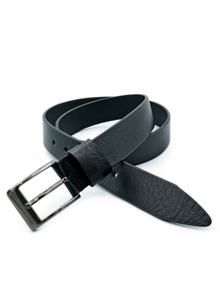 Кожаный мужской ремень 3,3х105-125 см Черный Weatro (302519630)