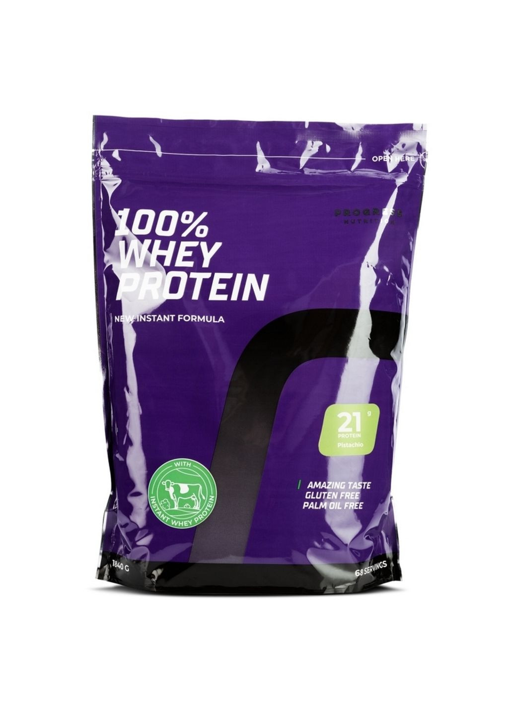Протеин 100% Whey Protein, 1.84 кг Фисташка Progress Nutrition (293416257)