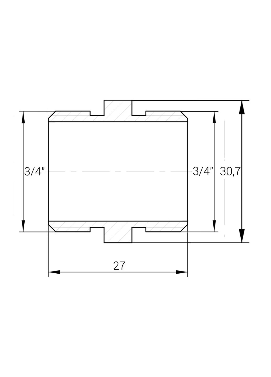 Ніпель 3/4″ЗЗ латунний А0502А VA (336384068)