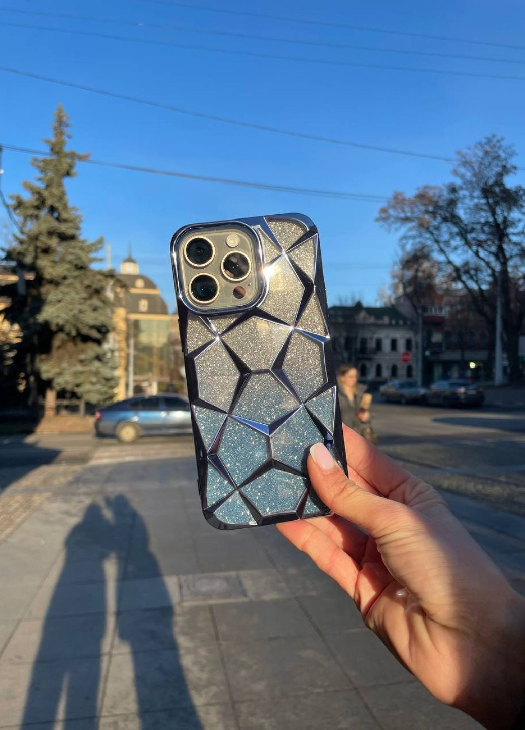 Чохол силіконовий для iPhone 14 Pro Max 3Д Diamond Blue / Чохол айфон 14 про макс синій No Brand (316088045)