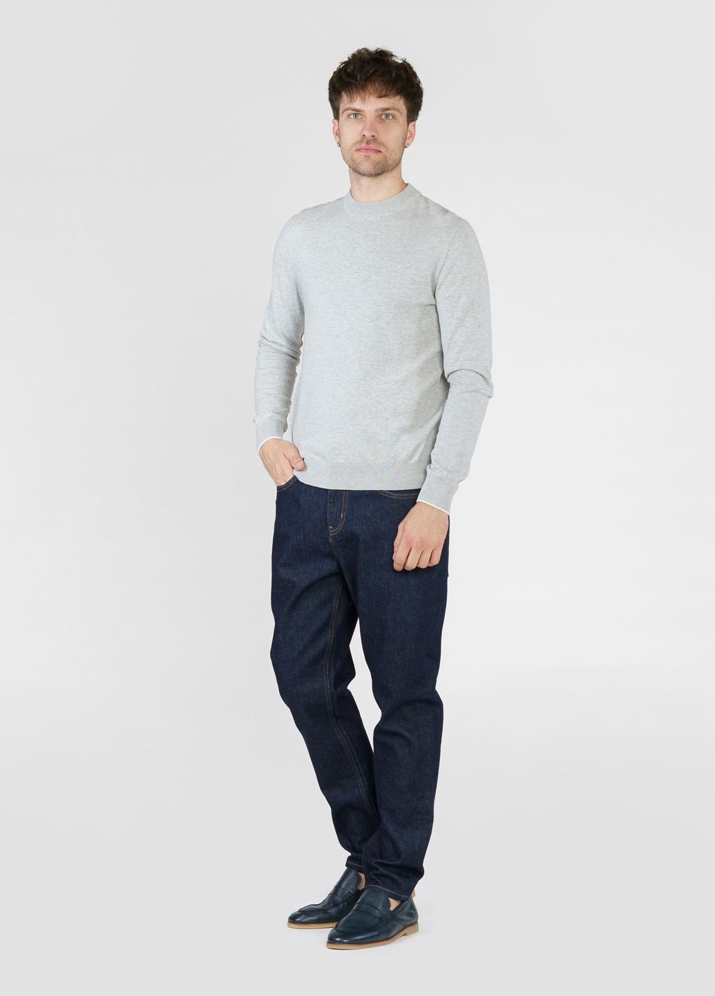 Сірий зимовий джемпер чоловічий сірий Arber Crew-neck J N-AVT-74