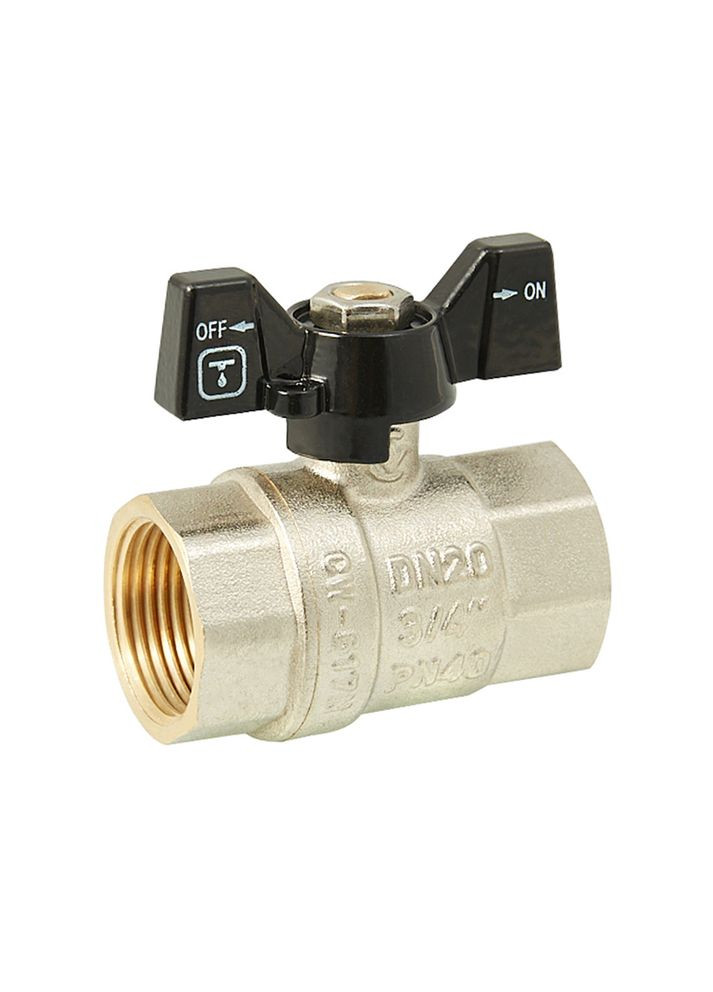 Кран шаровой PN40 3/4" вн.-вн., бабочка, никель ITAL (316088520)