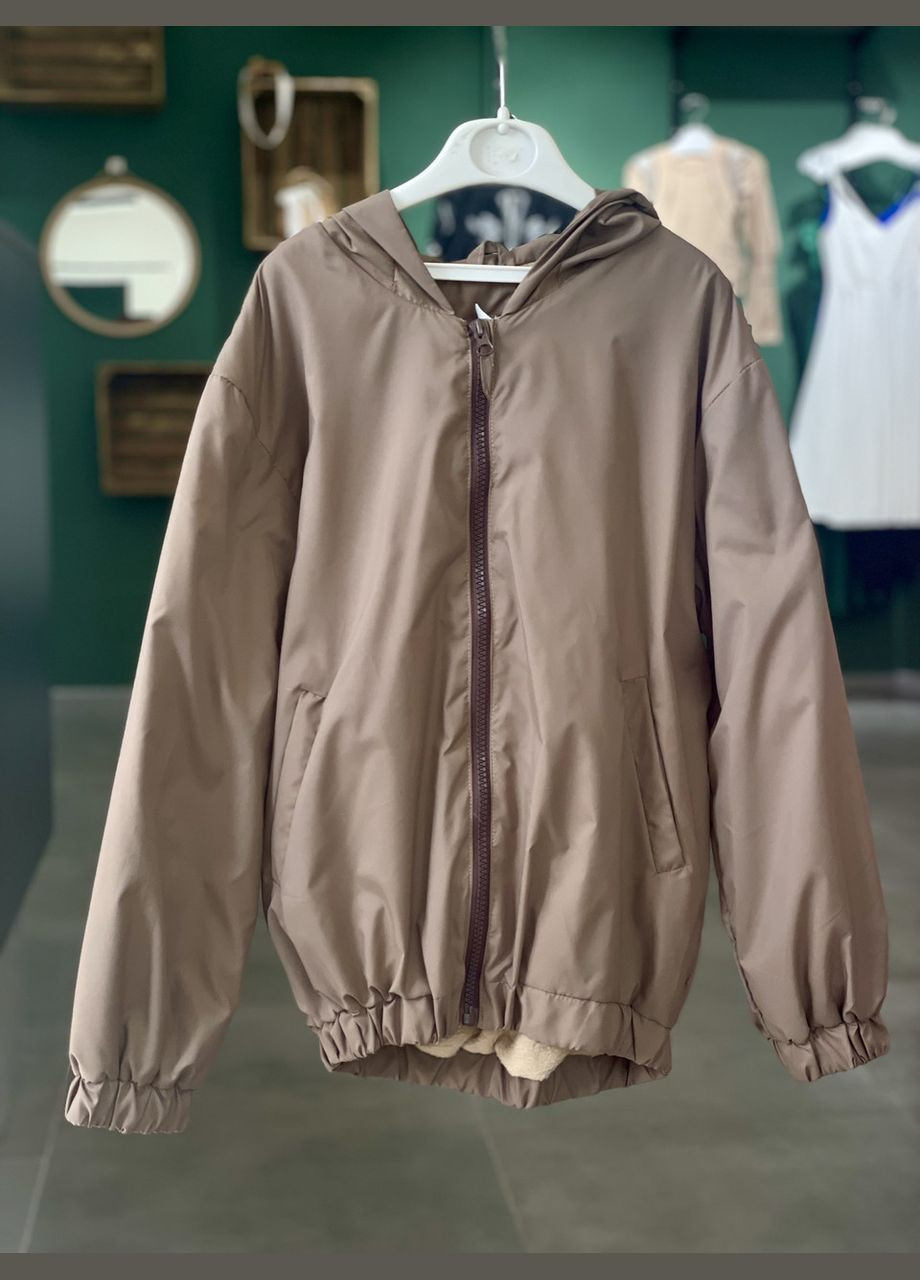 Коричнева демісезонна дитяча вітрівка весна-осінь мокко No Brand