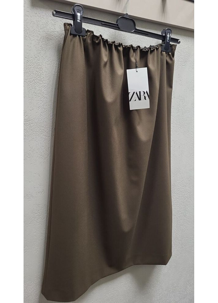 Оливковая (хаки) прямая юбка 0030/646 Zara