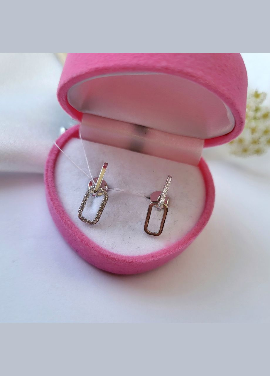 Серебряные Сережки гвоздики на закрутках с белыми камнями серебро 925 пробы Родированное 5412р 1.60г No Brand (306742099)