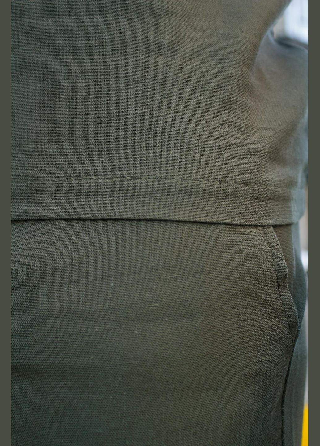 Шорты мужские льняные базовые «» хаки Intruder Flax (360072051)