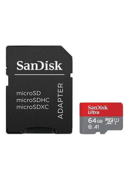 Карта памяти microSDXC (UHS-1) Ultra 64Gb class 10 A1 (140Mb/S) (адаптер SD) SanDisk (392281924)