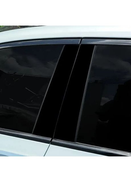 Наклейки на стойки дверей авто 3D TUNING STUDIO черные 500х220х0.15мм=2штуки No Brand (362499732)