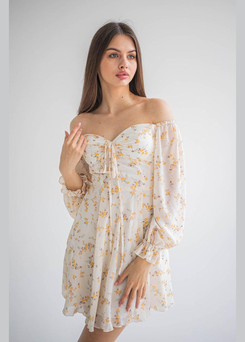 Молочное праздничный, повседневный, коктейльное, вечернее платье "princess" No Brand