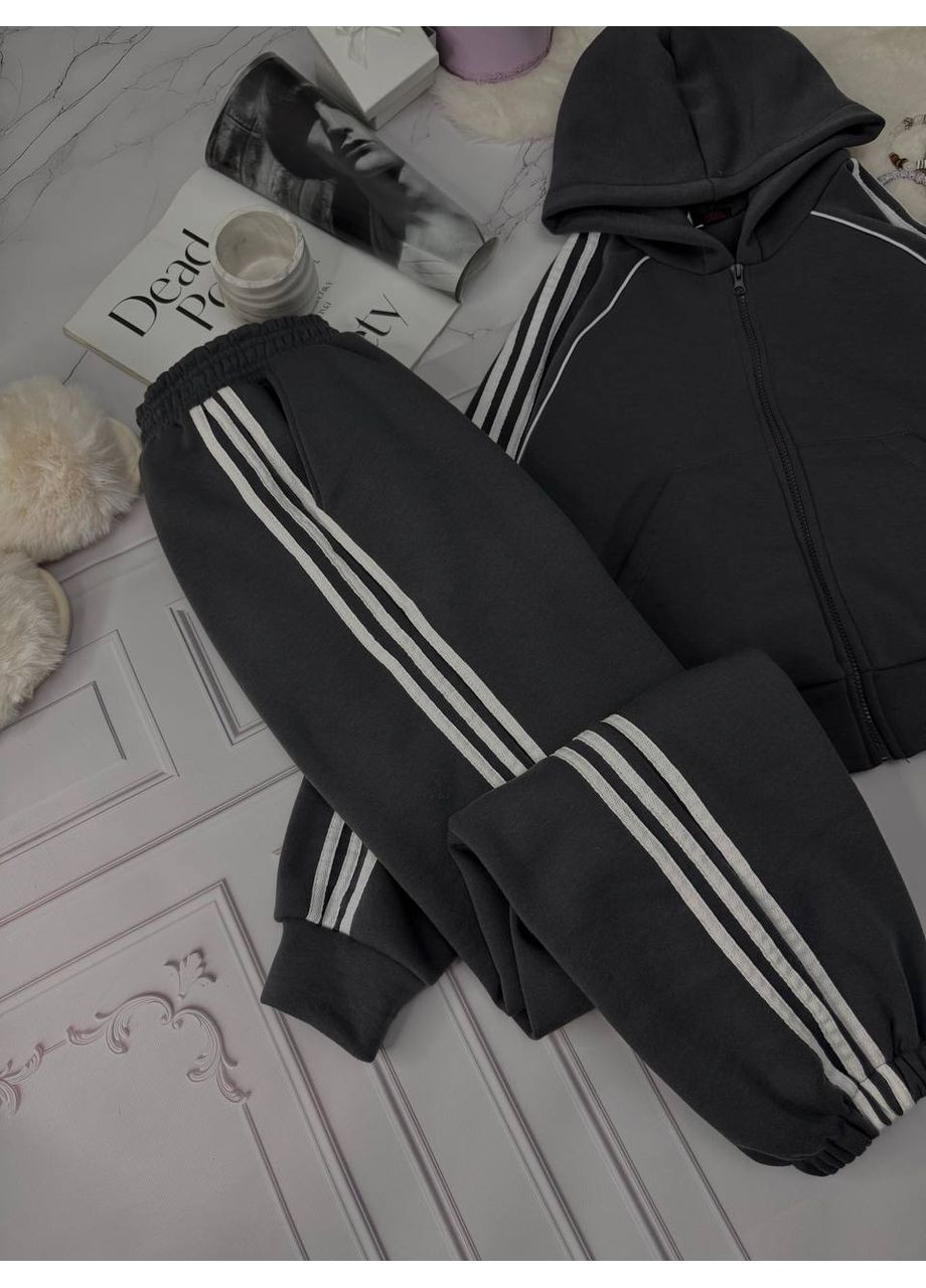 Теплий жіночий костюм з кенгуру, кантом та лампасом на флісі — базова новинка сезону 🔥 (ЗАМІР В ОПИСІ) GD/GL Модний простір (370146742)