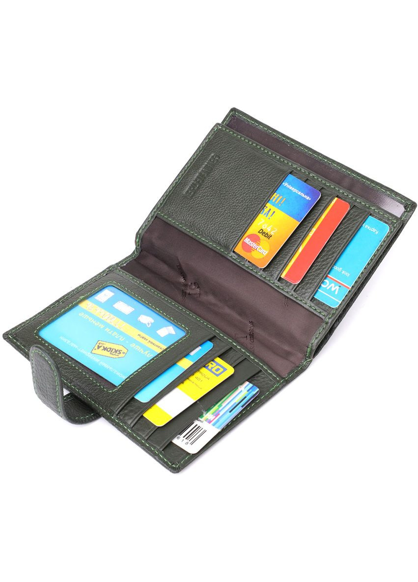 Оригинальная обложка на документы унисекс из натуральной кожи 23119 Зеленый st leather (329444723)