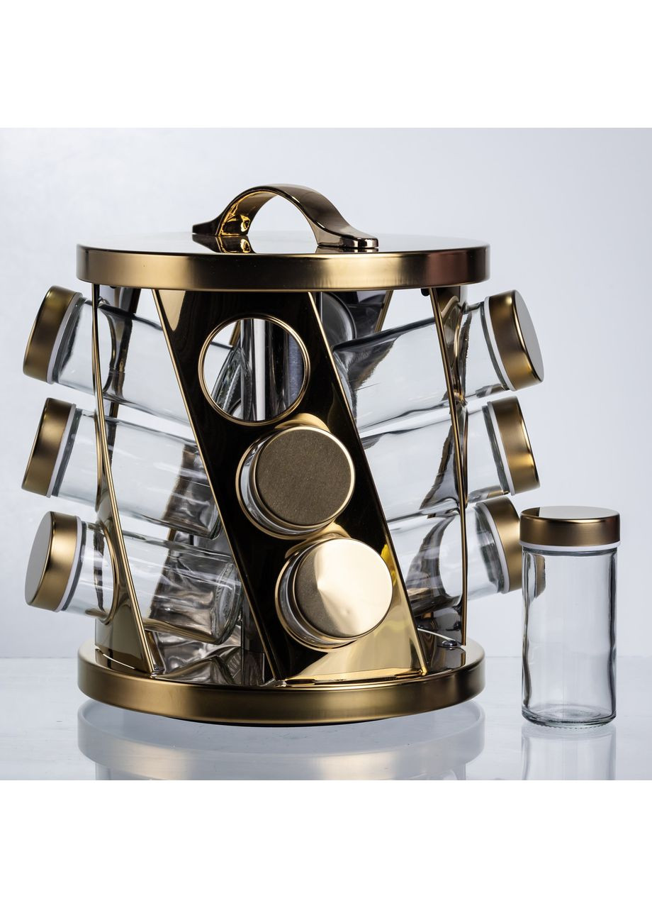 Карусель для специй 12 баночек по 100 мл, золото HP-1369 Yiwu (369446810)