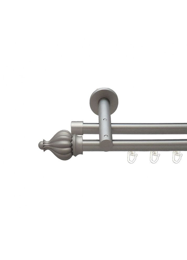 Карниз Таджа металлический двухрядный реверсивний профильная труба Сатин 19\19 мм 200 см (6300858) ORVIT (300799537)