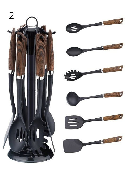 Набор кухонных принадлежностей на подставке EB-3605 - 7 предметов Edenberg (334258307)