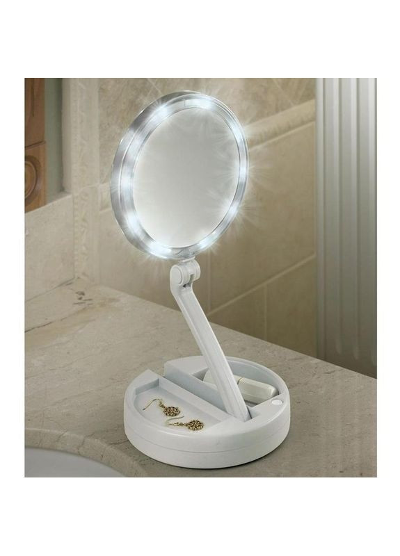 Дзеркало з підсвічуванням 2 в 1 кругле My Fold AWAY два варіанти з різних боків 1х та збільшення 10х Good Idea (315725126)