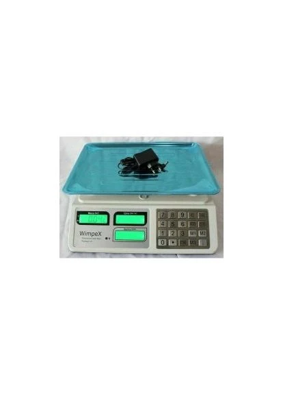 Ваги торговельні Wimpex WX-5004 до 50 кг з металевими кнопками на батарейках Intex (386650630)