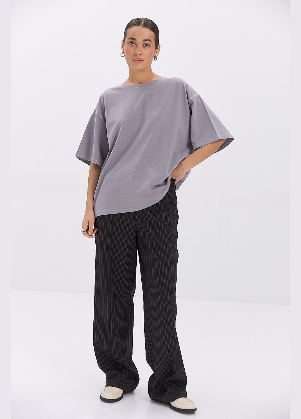 Жіночі смугасті штани з костюмної тканини Arjen (317235024)