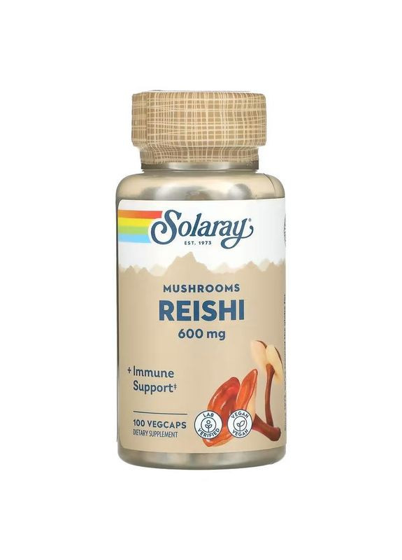 Гриб рейші, Reishi Mushrooms,, 600 мг, 100 рослинних капсул 3070 Solaray (364195083)