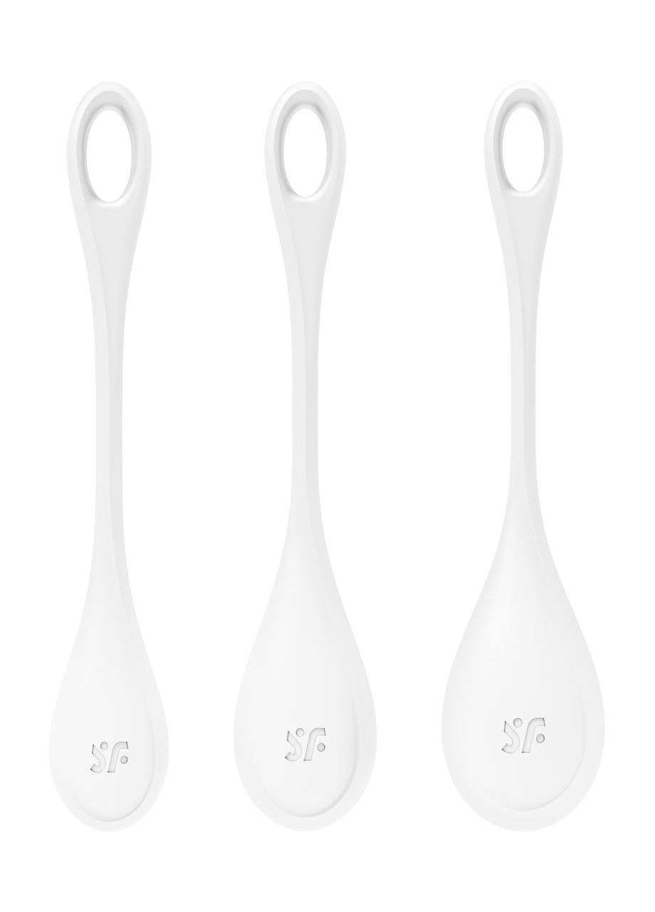 Набор вагинальных шариков Yoni Power 1 белые Satisfyer (303907484)