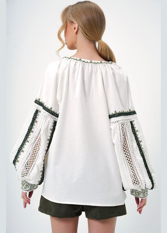 Біла сорочк авишита "весняний подих" ESQ вільна бавовна (335014357)