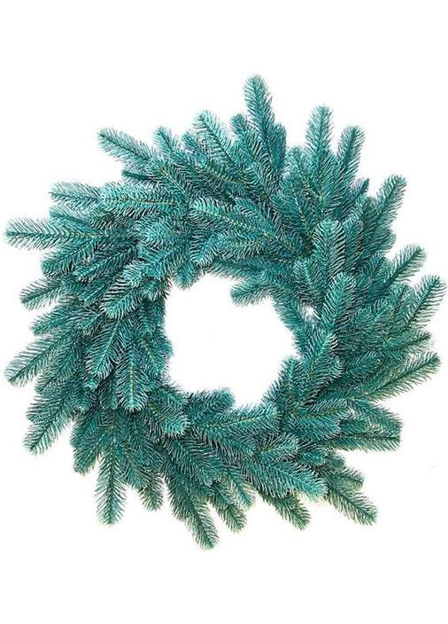Новорічний декоративний вінок "Альпійський" 50см, штучна хвоя, блакитний Bona (372176189)