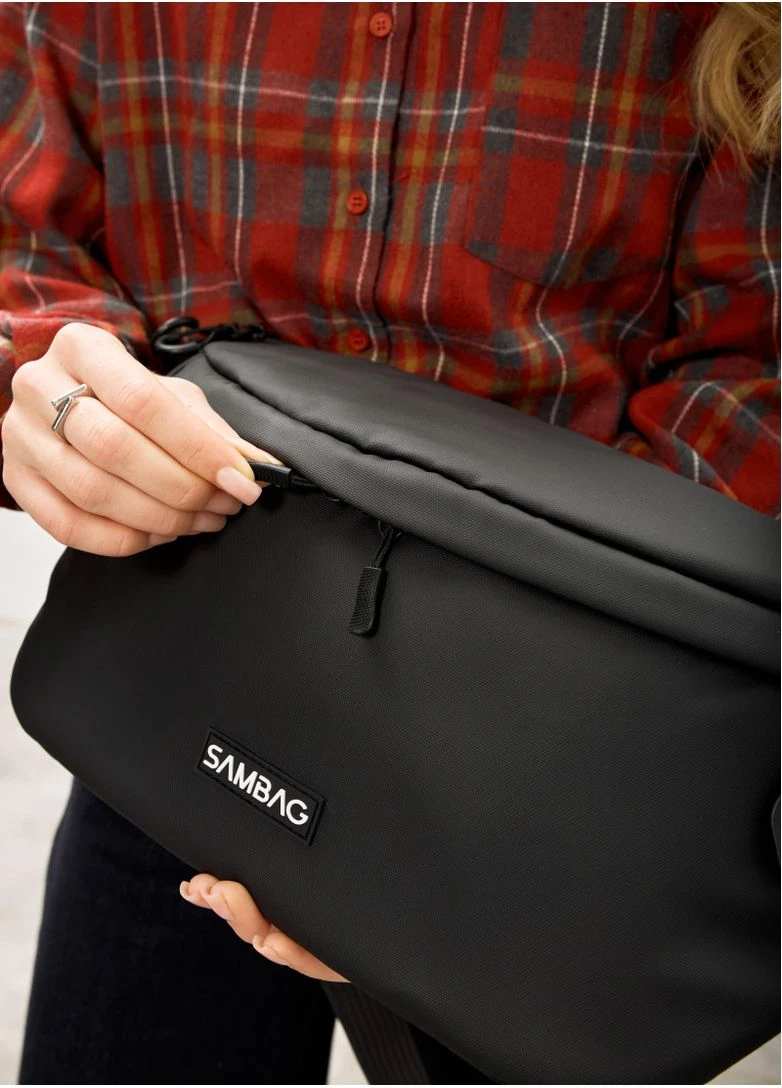 Женская сумка-бананка под ноутбук Urban Laptop черная 46 × 26 см () Sambag 51411064 (380870311)
