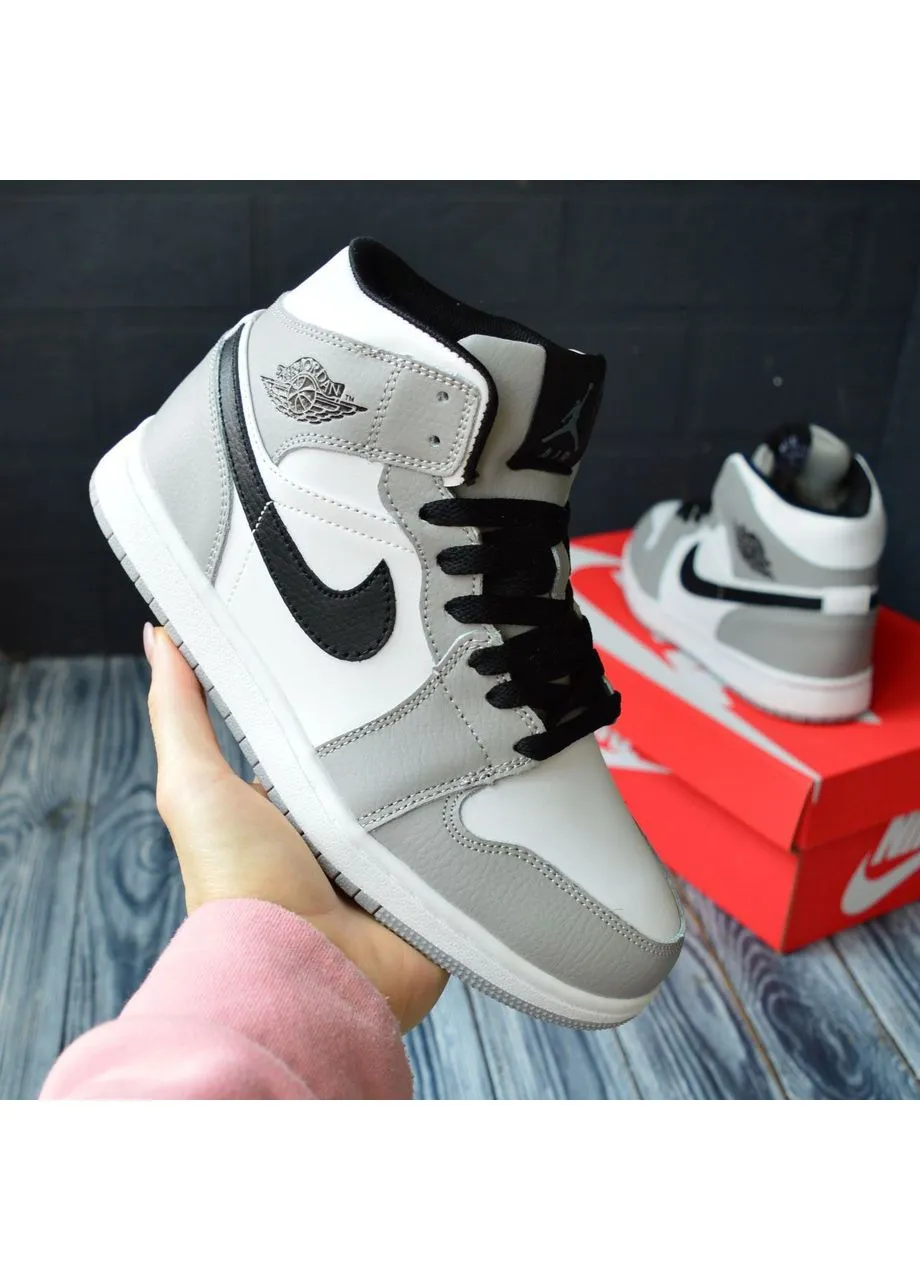 Цветные всесезонные nike air jordan 1 retro white gray Vakko