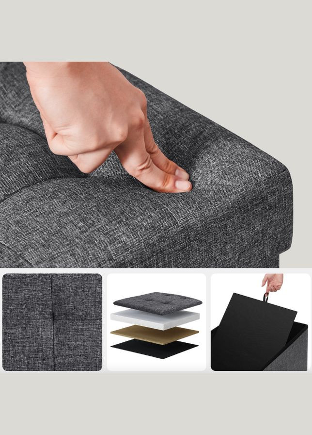 Банкетка-пуф Kors с местом хранения темно-серый Leobert (303127037)