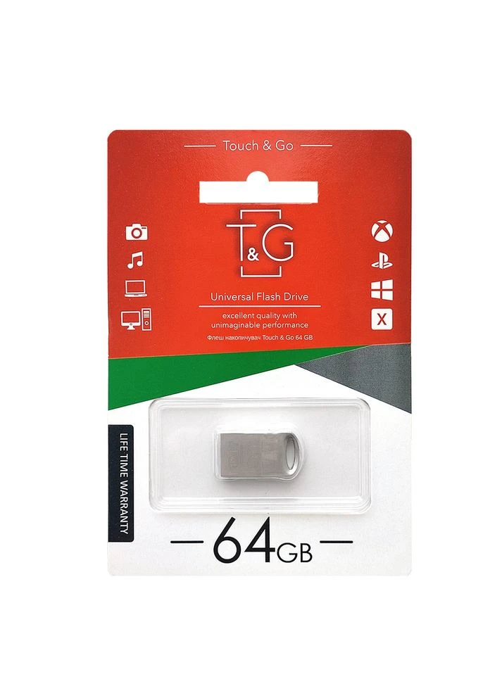 Флеш-накопичувач USB 64GB 105 Metal Series Silver (TG105-64G), USB 2.0, компактний, метал T&G (354735420)