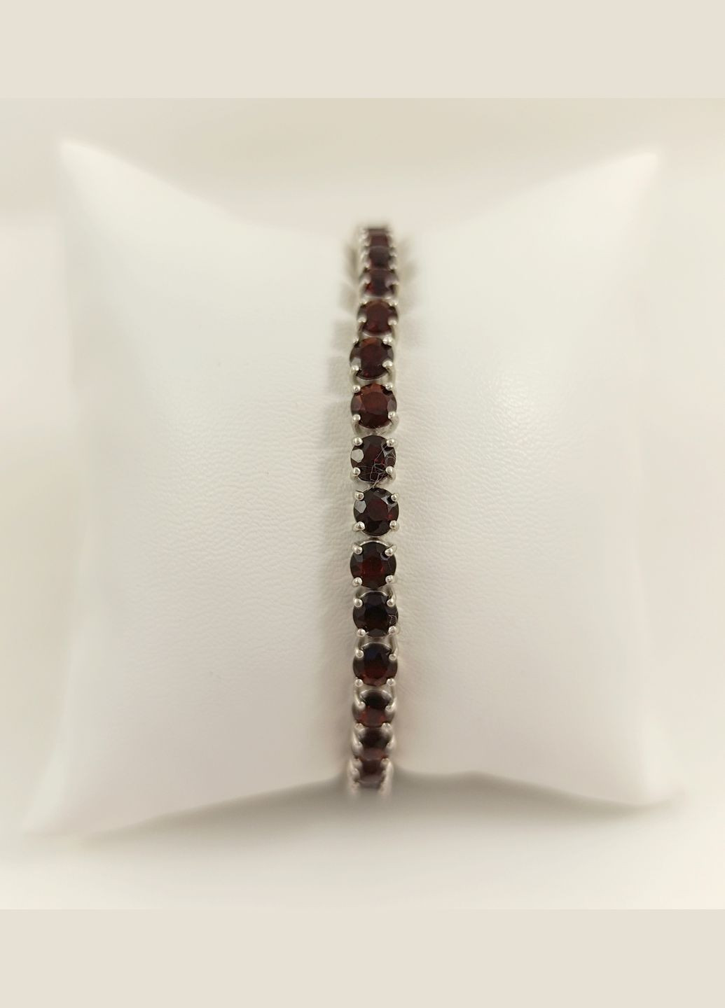 Серебряный браслет с натуральным гранатом 17,5 см (В105-гр) Shatlen Браслет (328082577)