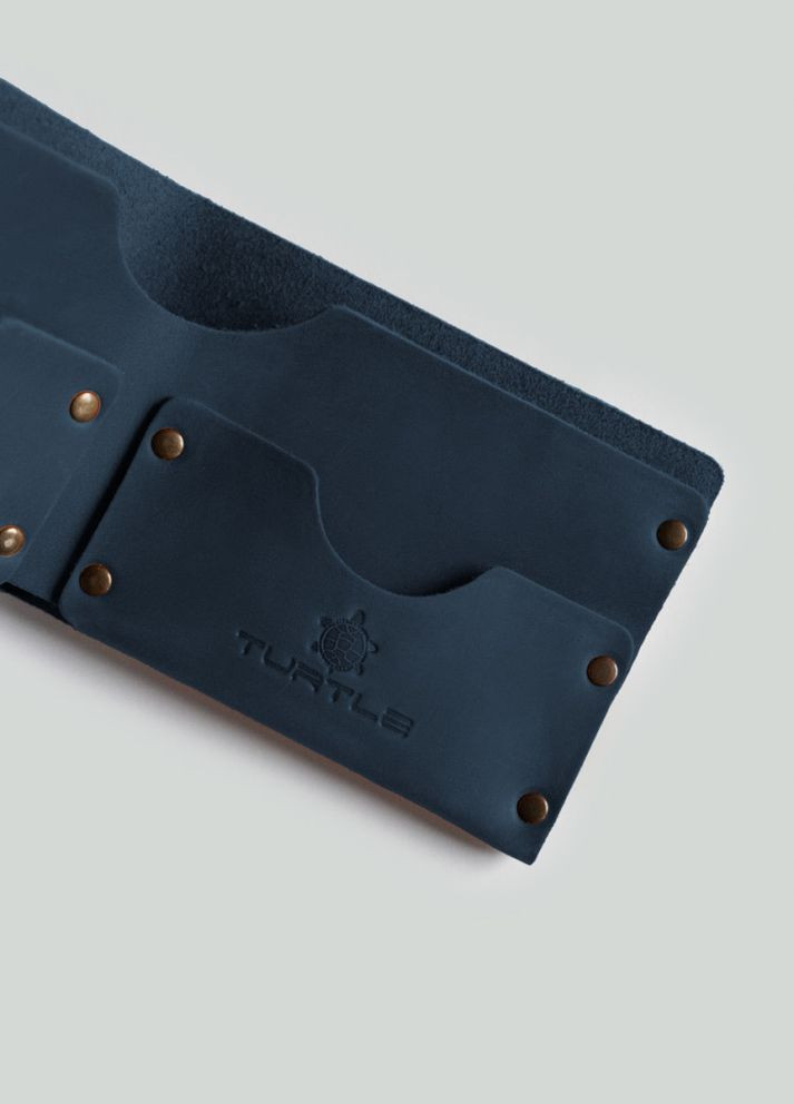 Кошелек на заклепках 4-листный клевер натуральная кожа Crazy horse с отделениями для карточек Turtle (302660099)