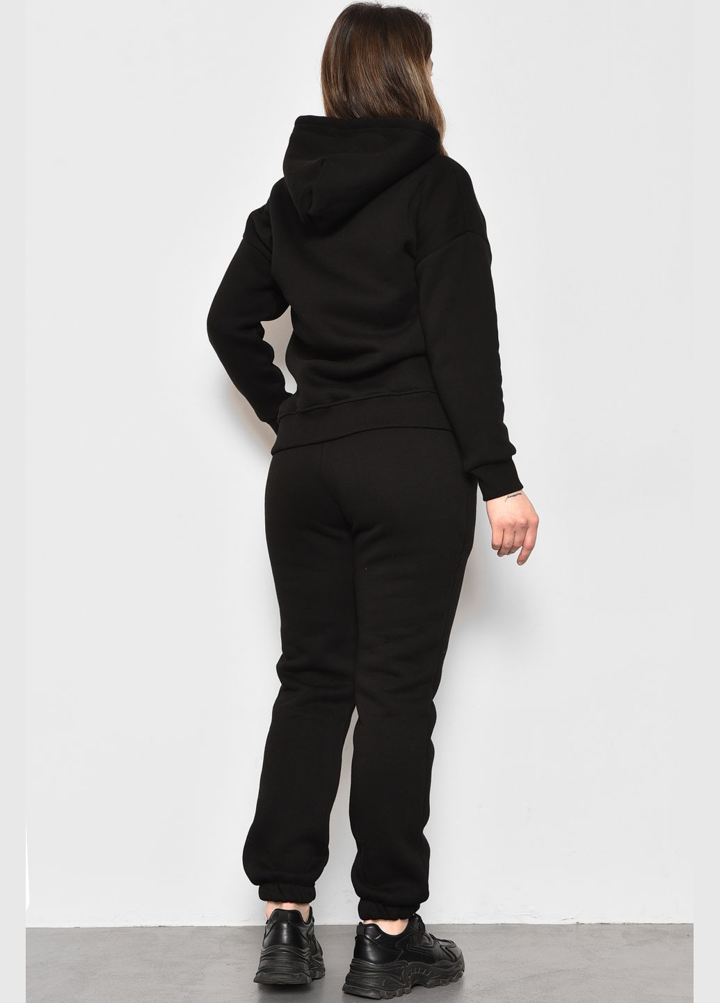 Спортивный костюм женский на флисе черного цвета Let's Shop (285779273)