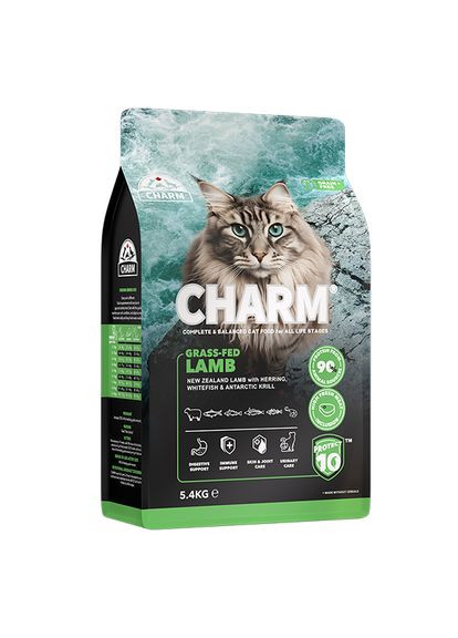Сухий беззерновий корм холістик для котів усіх порід та вікових груп Grass-Fed Lamb Чарм з ягням 5.4 кг (816551001577) Charm (341122552)