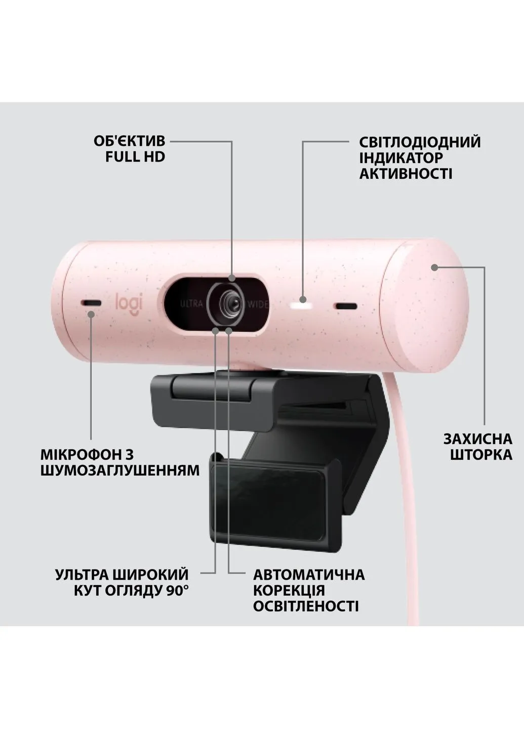 Веб-камера Brio 500 Rose (960-001421) Logitech (391469252)