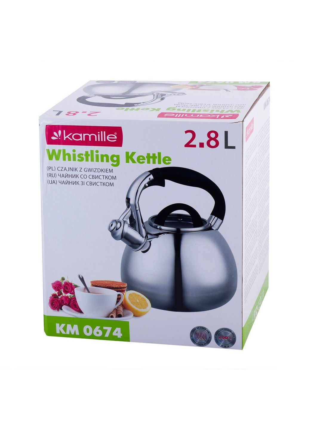 Чайник со свистком и стеклянной крышкой Kamille (279315328)