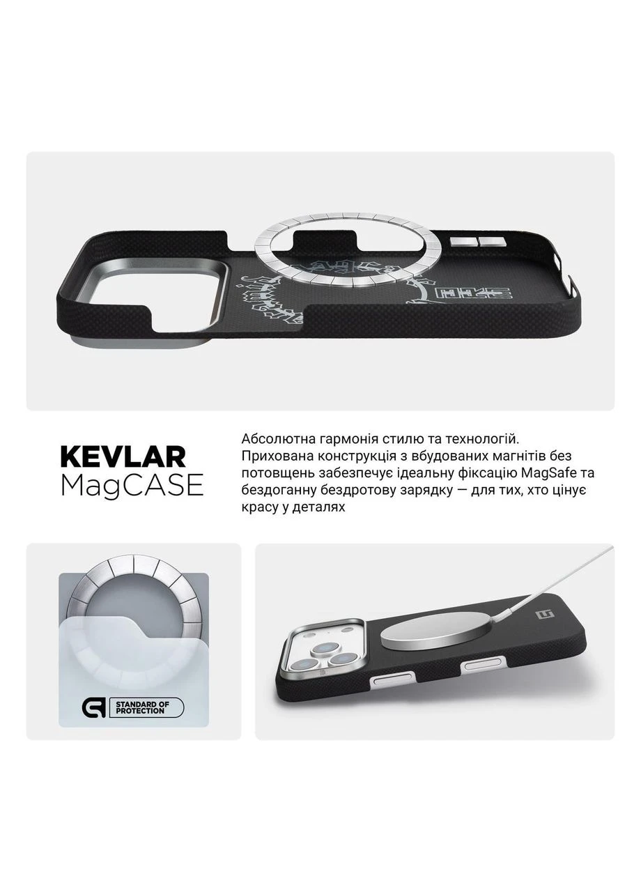 Чохол BlackIcon Aramid Plain MagCase для Apple iPhone 17 Pro Black (ARM90160) KLB ArmorStandart (390137888)