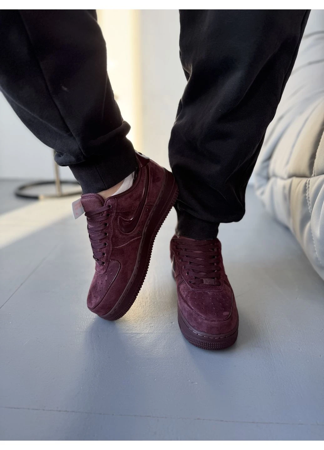 КРОСІВКИ ЖІНОЧІ NIKE 1 07 W BURGUNDY CRUSH НАЙК АІР ФОРС ЧЕРВОНІ No Brand червоні демісезони (392030713)