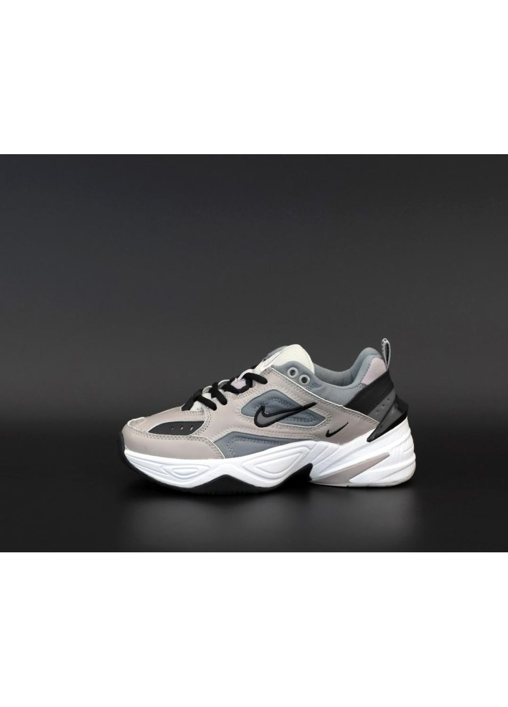 Сірі Осінні кросівки чоловічі nike m2k tekno grey white black найк м2к текно No Brand