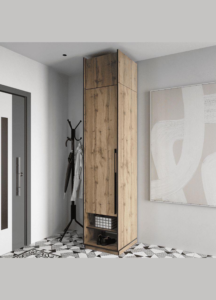 Шафа розпашна зі штангою на одну дверку та антресоллю R-0002 від MORELI (335422984)