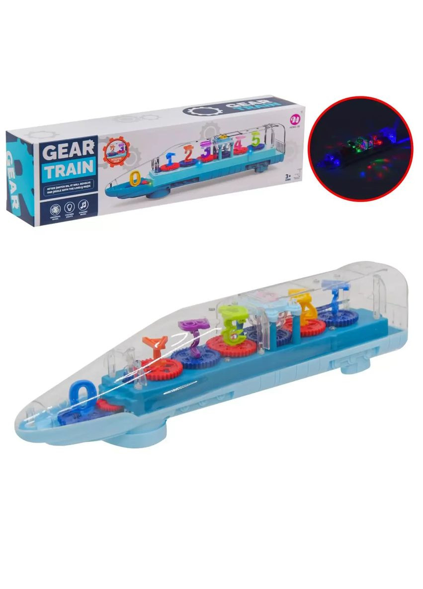 Игрушка поезд музыка со светом движение прозрачный корпус HJ648 на батарейках No Brand (362431178)