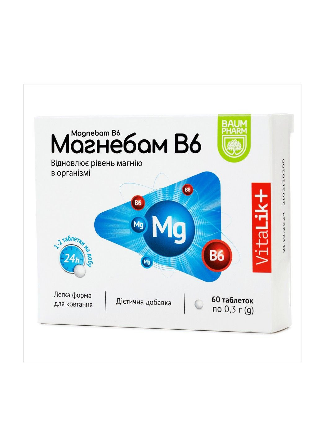 Магнебам Антистрес Mg+B6 таблетки, 60 шт Baum Pharm (290278966)