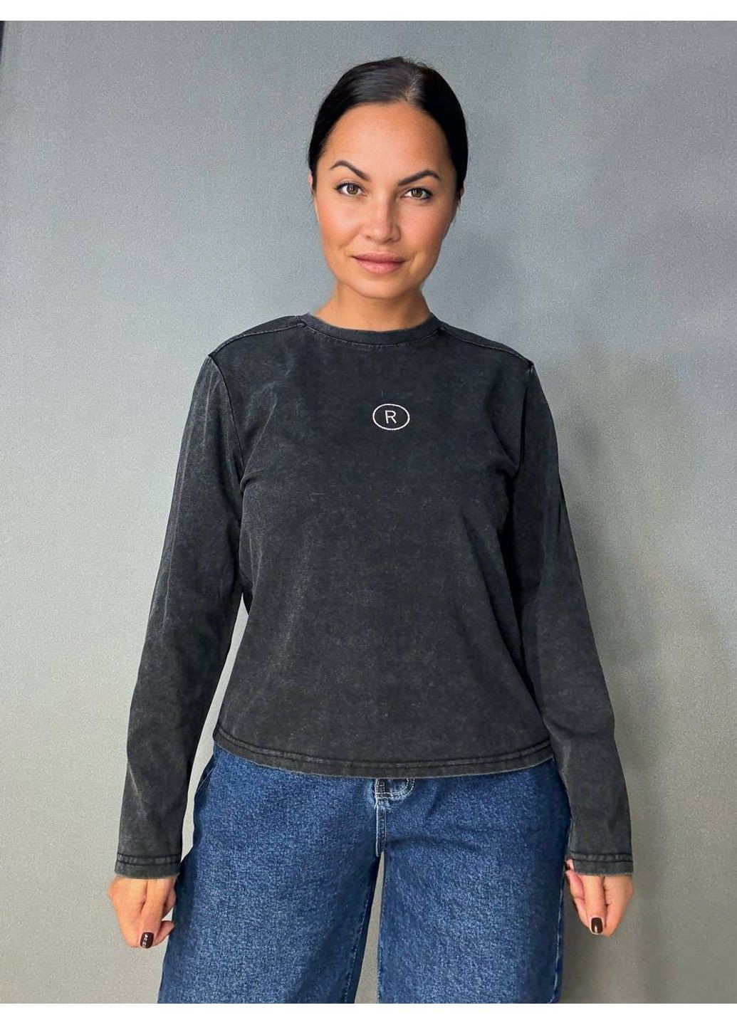 Лонгслив женский A-N 2517-5 трикотажный варка тай-дай с камешками "R" No Brand (350633706)