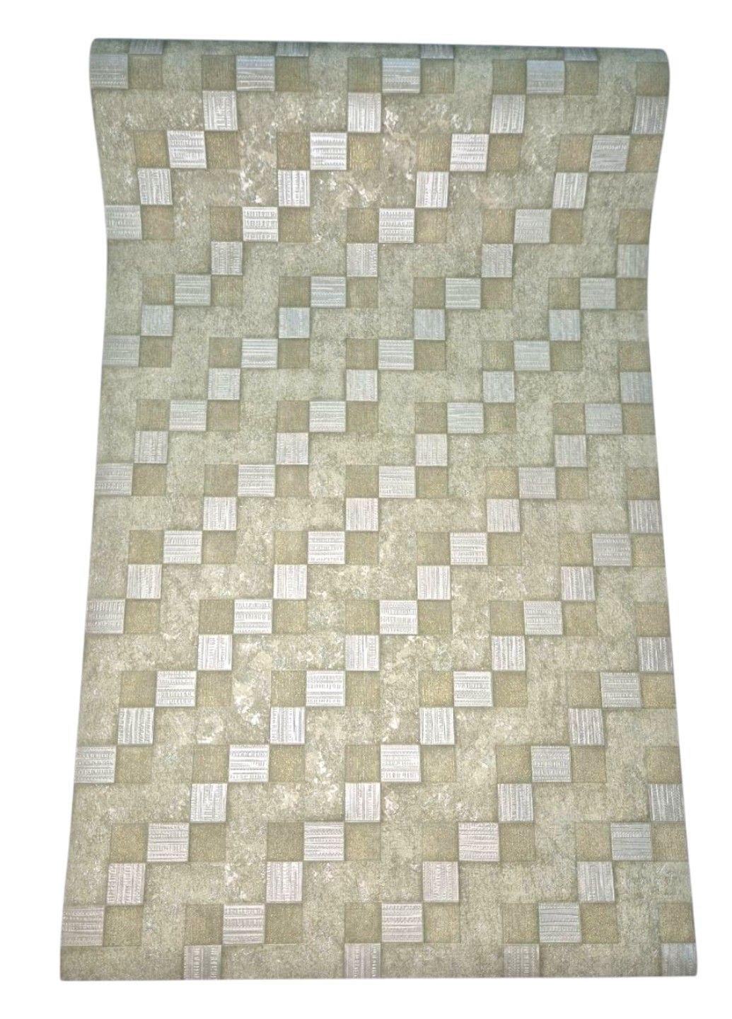 Шпалери вінілові 10 × 0.53 м Слов’янські шпалери 5806-04, зелені,геометрія,для вітальні, спальні,коридору, кухні Слов'янські шпалери (340275363)