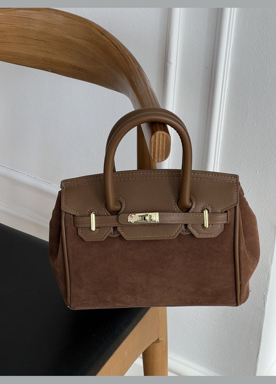 Жіноча замшева коричнева No Brand сумка (337718561)