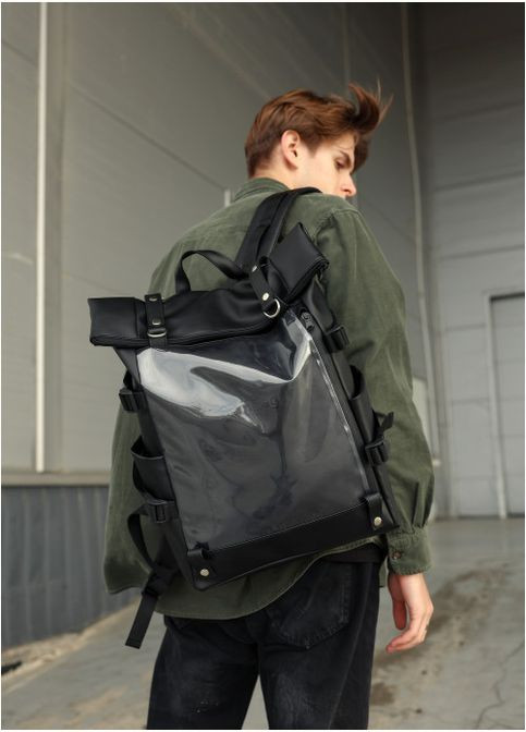 Рюкзак мужской из экокожи Hacking Черный Sambag (301871872)