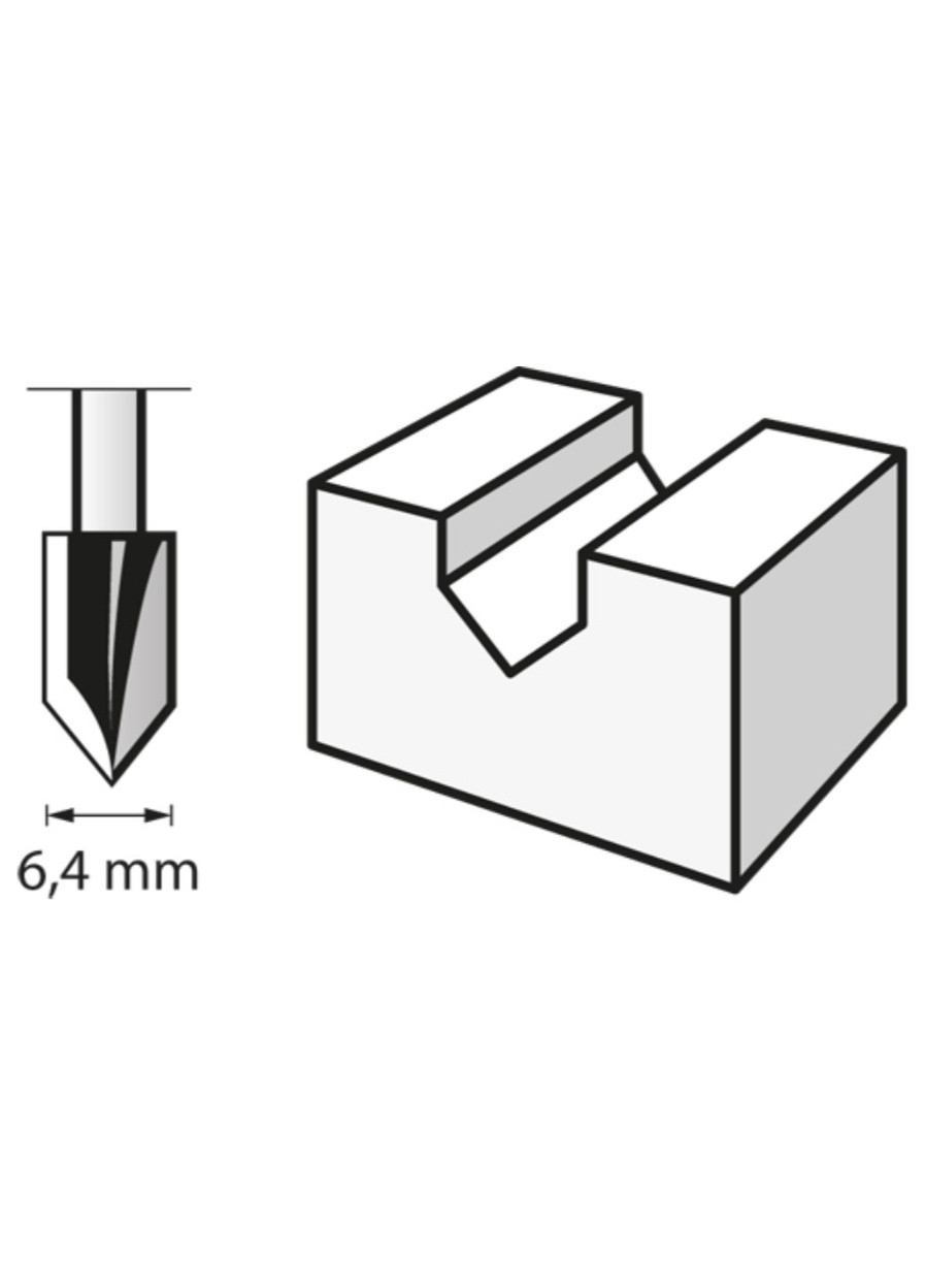 Кромкова фреза (6.4х37 мм) різець для Vподібного жолоба (21798) Dremel (290253481)