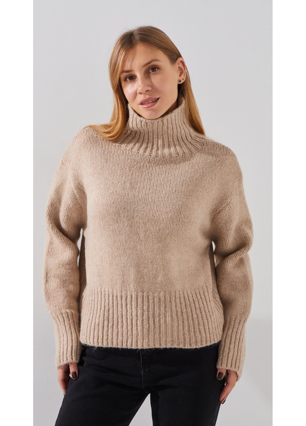 Кофейный зимний джемпер однотонный женский 3035 shop (2000999319952) Park Karon